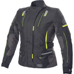 Büse Jana Veste textile de moto pour dames, noir-gris-jaune, taille 40 pour Femmes