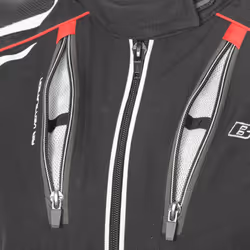 Büse Linda Veste textile de moto pour dames, noir-gris-rouge, taille 40 pour Femmes