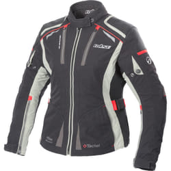 Büse Linda Veste textile de moto pour dames, noir-gris-rouge, taille 44 pour Femmes