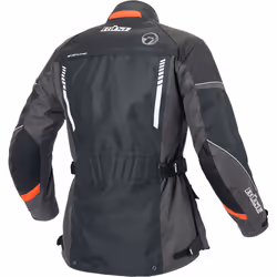 Büse Torino II Veste textile de moto pour dames, noir-rouge, taille 38 pour Femmes
