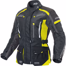 Büse Torino II Veste textile de moto pour dames, noir-jaune, taille 36 pour Femmes