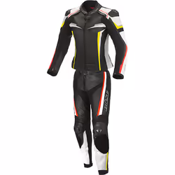 Büse Mille Costume en cuir de moto de dames de deux pièces, noir-jaune, taille 44 pour Femmes