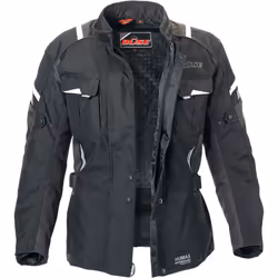 Büse Breno Pro Veste textile de moto pour femmes, noir-gris, taille 36