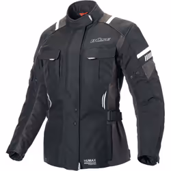 Büse Breno Pro Veste textile de moto pour femmes, noir-gris, taille 48