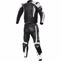 Büse Track Deux pièces dames costume en cuir de moto, noir-blanc, taille 36 pour Femmes