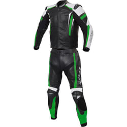Büse Track Deux pièces dames costume en cuir de moto, noir-vert, taille 40 pour Femmes