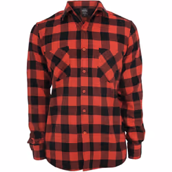 Urban Classics Checked Flanell, Chemise, Adulte, Mâle, Noir, Rouge, M, SML