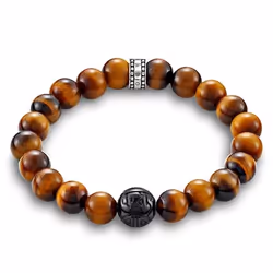 Bracelet homme - THOMAS SABO - Bracelet en perles oeil de tigre blanc - 19 cm