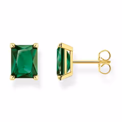 Boucles doreilles - THOMAS SABO - Argent doré - Oxyde zirconium vert - 11mm x 9mm - Clou-puce