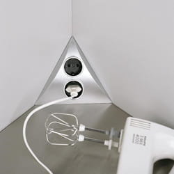 Hera - Prise d'angle double Luxor 2St d A.Inox