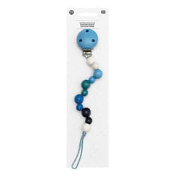 Attache-tétine en bois - Rico Design - Bleu - 25cm - Résistant à la salive