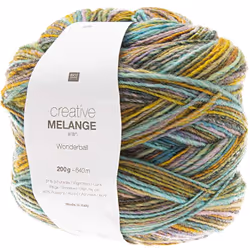Rico Design 383298.003, Aran, Vert, Polyacrylique/Laine, 640 m, Polyacryl 49%, Schurwolle 51%, Flieder-Türkis
