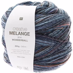 Rico Design Melange, Aran, Lilas, Polyacrylique/Laine, 640 m, Schurwolle 51%, Polyacryl, 200 g