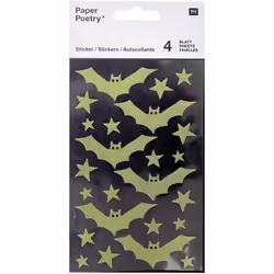 Rico Design Sticker Fledermaus, Papier, Vert, 96 pièce(s), 4 feuilles