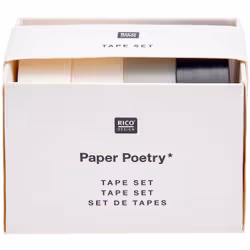 Rico Design 300268 scotch adhésif décoratif 10 m Noir, Gris foncé, Gris clair, Blanc