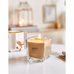 ipuro Cedar wood bougie en cire Carré Cèdre, Citron, Orange, Romarin, Bois de santal, Vanille, Ylang-ylang Olive 1 pièce(s)