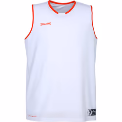 Maillot basket Spalding Move Tank Top Junior - Blanc - Rouge - Maille respirante - Enfant - Garçon
