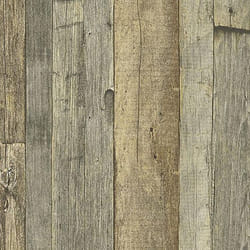 Papier Peint Imitation "planches Cloutées"