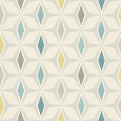 As Creation - Papier peint géométrique gris, bleu et blanc | Tapisserie géométrique rétro pour salon | Papier peint scandinave pour salon - 10,05 x