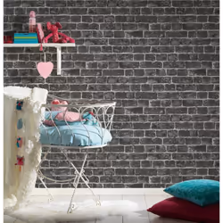 Papier Peint En Trompe L'oeil "mur En Briquettes"