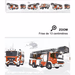 Frise Imprimée "camion De Pompier"