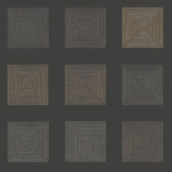 Papier peint graphique & géométrique noir Tapisserie à motif carreaux uni noir Papier peint intissé métallique multicolore