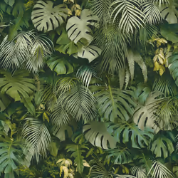 Description générale Ce papier peint vinyle sur intissé (230 grammes/m²) au motif de feuilles tropicales apporte une ambiance ...