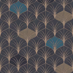 Description générale Ce papier peint au style rétro et Art Déco, orné de motifs floraux colorés, apporte une touche chic et m ...