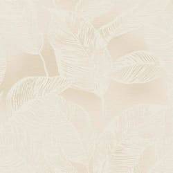 As Creation - Papier peint feuilles beige blanc Papier peint intissé moderne à motif de feuilles idéal pour les chambres et salles de bains