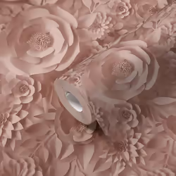 Papier peint vinyle sur intissé - A.S. CREATION - Pintwalls - Fleurs roses - Lessivable et brossable
