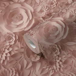Papier peint vinyle sur intissé - A.S. CREATION - Pintwalls - Fleurs roses - Lessivable et brossable