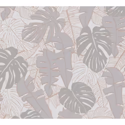 As Creation - Papier peint nature gris et argent Tapisserie florale feuillage Papier peint moderne intissé style jungle idéal ...