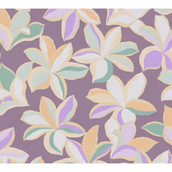 As Creation - Papier peint nature sur fond mauve Tapisserie florale orange, mauve et verte Papier peint style botanique idéal ...