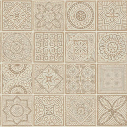 As Creation - Papier peint à ornement beige et orange Tapisserie aspect carreaux en mosaïque Papier peint style boho idéal pour chambre