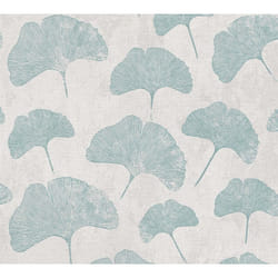 As Creation - Papier peint floral sur fond gris Tapisserie à feuilles vertes Papier peint végétal tendance style cottage idéal pour couloir