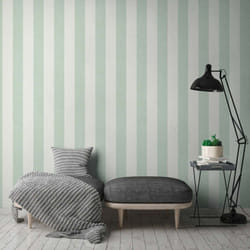 As Creation - Papier peint intissé blanc et vert Tapisserie à rayures verticales Papier peint élégant style classique idéal pour chambre