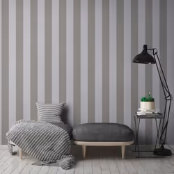 Papier peint intissé gris clair et foncé Tapisserie à rayures verticales Papier peint élégant style classique idéal pour coul ...