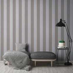 Papier peint intissé gris clair et foncé Tapisserie à rayures verticales Papier peint élégant style classique idéal pour couloir