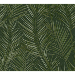 As Creation - Papier peint feuillage vert foncé Tapisserie végétale à feuilles de palmier Papier peint style exotique idéal pour couloir