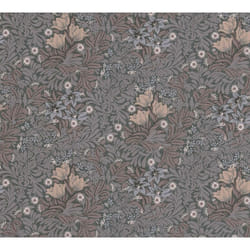 Papier peint floral style baroque Tapisserie marron à fleurs et feuilles Papier peint végétation luxuriante idéal pour salon