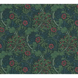 As Creation - Papier peint intissé vert et rouge à fleurs Tapisserie florale style baroque Papier peint feuillage botanique i ...