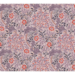As Creation - Papier peint intissé violet et rouge à fleurs Tapisserie florale de charme style baroque Papier peint feuillage botanique idéal chambre