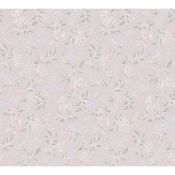 As Creation - Papier peint à fleurs mauves, grises, roses Tapisserie floral cottage sur fond rose Papier peint intissé charme style anglais idéal