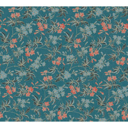 As Creation - Papier peint rouge et bleu à fleurs Tapisserie floral cottage sur fond bleu Papier peint intissé charme style anglais idéal pour couloir