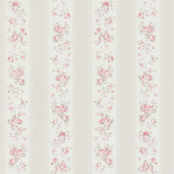 Papier peint intissé romantique style shabby chic avec fleurs beige rose