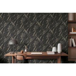 As Creation - Papier peint intissé luxe noir et or Tapisserie effet métallique Papier peint aspect marbre idéal salle de bains et bureau