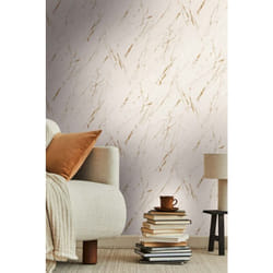 As Creation - Papier peint intissé beige et or Tapisserie moderne effet métallique Papier peint aspect marbre luxe pour couloir et salon