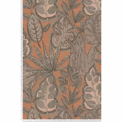 Ce modèle est un papier peint vinyle sur intissé (230 grammes/m2) de style motifs nature|jungle|ethnique. Il est lessivable e ...
