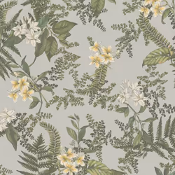 As Creation - Papier peint nature floral vert et jaune Tapisserie botanique pour cuisine et salon Papier peint à fleurs sur f ...