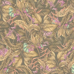 As Creation - Papier peint nature plantes et fleurs marron, mauve & vert Tapisserie style tropical jungle Papier peint feuillage idéal salon et
